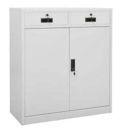 Armoire de bureau Gris clair 90x40x102 cm Acier