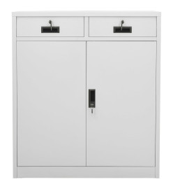 Armoire de bureau Gris clair 90x40x102 cm Acier