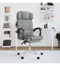 Fauteuil de massage inclinable de bureau Gris clair Tissu