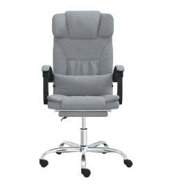 Fauteuil de massage inclinable de bureau Gris clair Tissu