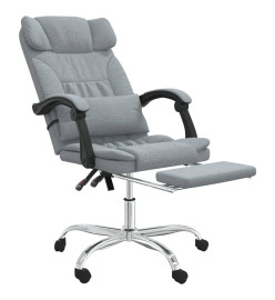 Fauteuil de massage inclinable de bureau Gris clair Tissu