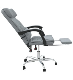 Fauteuil de massage inclinable de bureau Gris clair Tissu