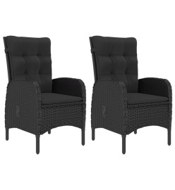 Ensemble à dîner de jardin 3 pcs Résine tressée et acacia Noir