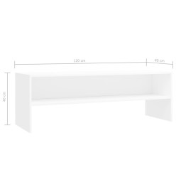 Meuble TV Blanc 120x40x40 cm Bois d'ingénierie