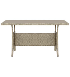 Table de jardin Gris 130x70x66 cm Résine tressée