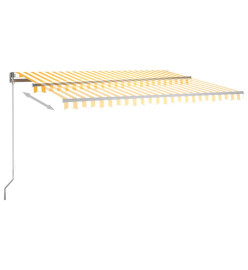 Auvent automatique capteur de vent LED 450x350cm Jaune et blanc