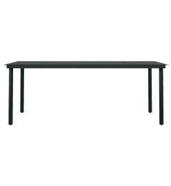 Mobilier de salle à manger de jardin coussins 7pcs Gris et noir