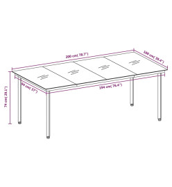 Mobilier de salle à manger de jardin coussins 7pcs Gris et noir