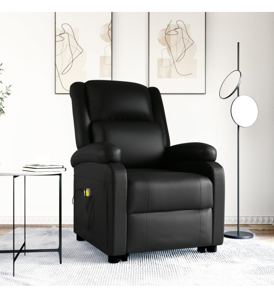 Fauteuil de massage Noir Similicuir