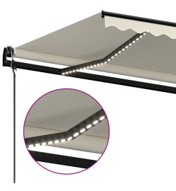 Auvent automatique avec capteur de vent et LED 450x350 cm Crème