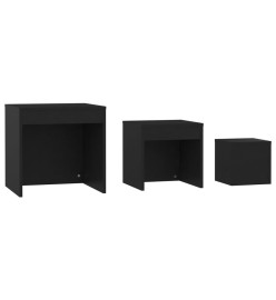 Tables gigognes 3 pcs Noir Aggloméré