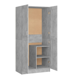 Garde-robe Gris béton 82,5x51,5x180 cm Aggloméré