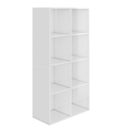 Bibliothèque/Buffet Blanc brillant 66 x 30 x 130 cm Aggloméré