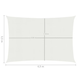 Voile d'ombrage 160 g/m² Blanc 3,5x4,5 m PEHD