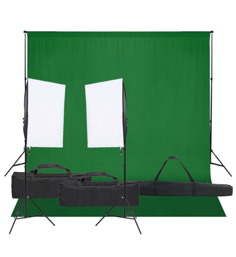 Kit de studio photo avec éclairage et toile de fond