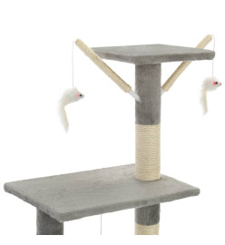 Arbre à chat avec griffoirs en sisal 138 cm Gris