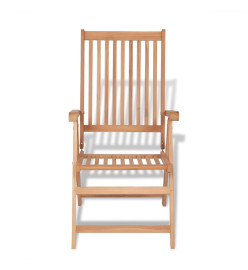 Chaises inclinables de jardin 2 pcs Bois de teck solide