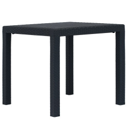 Table de jardin Anthracite 79x79x72cm Plastique Aspect de rotin