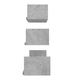 Étagères murales 3 pcs Gris béton Aggloméré