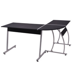 Bureau d'angle en forme de L Noir