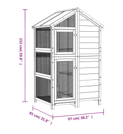 Maison à oiseaux marron 97x81x152 cm bois massif de pin