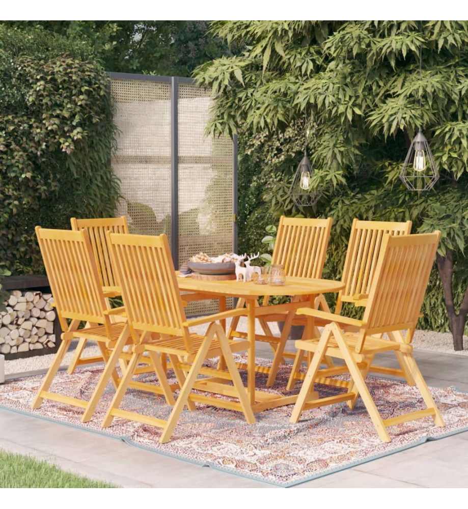 Salon de jardin 7 pcs Bois de teck massif