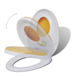 Sièges de toilette et couvercles 2 pcs Plastique Blanc et jaune