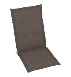 Chaises de jardin 6 pcs avec coussins taupe Bois de teck