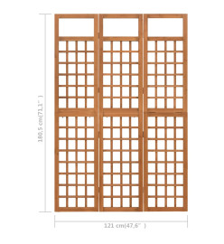 Cloison de séparation à 3 panneaux Bois de pin 121x180,5 cm