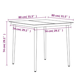 Ensemble de salle à manger de jardin et coussins 5pcs Gris/noir