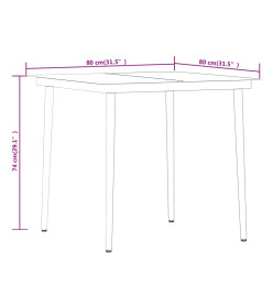 Ensemble de salle à manger de jardin 5 pcs Gris et noir