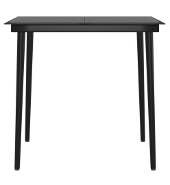 Mobilier de salle à manger de jardin coussins 5 pcs Marron/noir