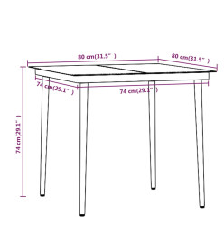 Mobilier de salle à manger de jardin coussins 5 pcs Marron/noir