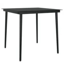 Mobilier à dîner d'extérieur avec coussins 3 pcs Gris et noir