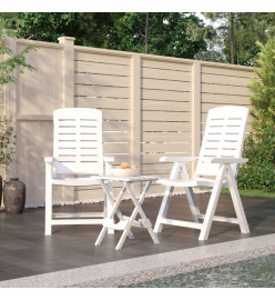 Ensemble de salle à manger de jardin 3 pcs Blanc Polypropylène