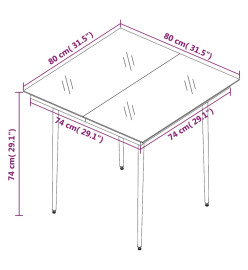 Ensemble à dîner de jardin coussins 3 pcs Résine tressée Verre