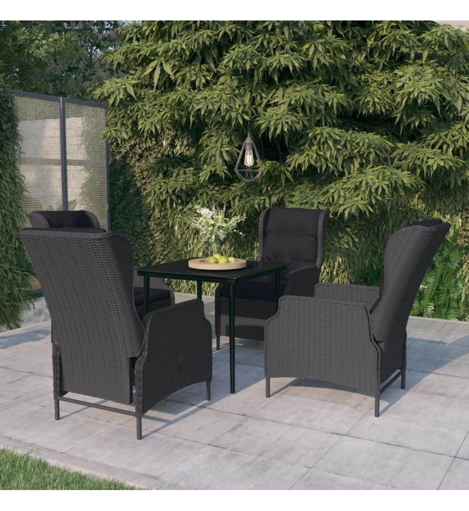 Ensemble de salle à manger de jardin 5 pcs Gris foncé