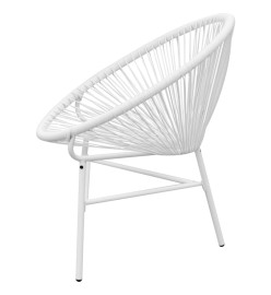 Chaise de jardin en corde forme de lune Résine tressée Blanc