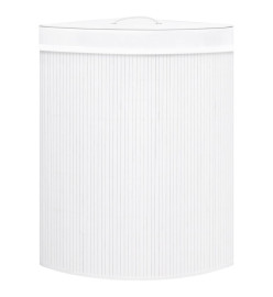 Panier à linge d'angle Bambou Blanc 60 L