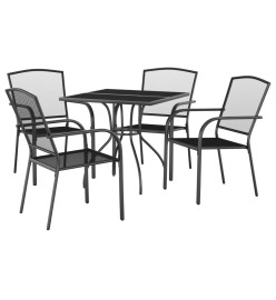 Ensemble de salle à manger de jardin 5 pcs anthracite acier