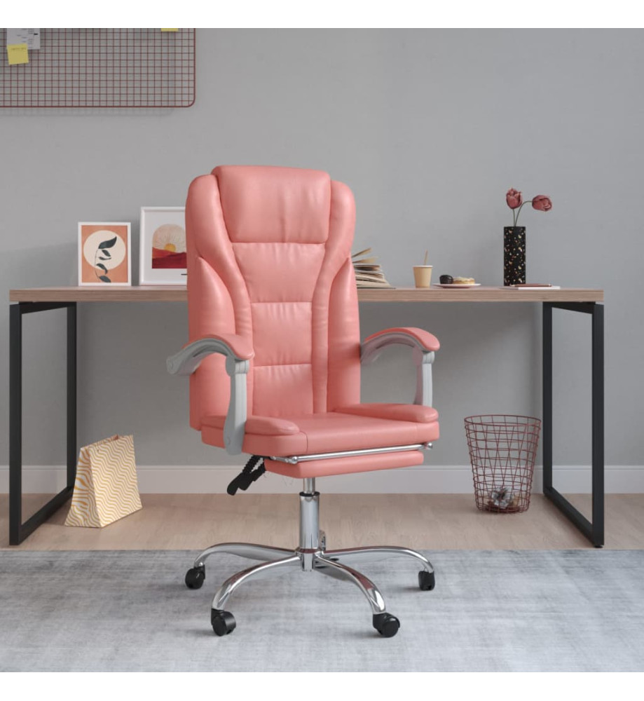 Fauteuil inclinable de bureau Rose Similicuir