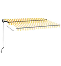 Auvent automatique capteur de vent/LED 350x250cm Jaune et blanc