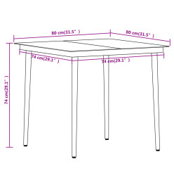 Ensemble de salle à manger de jardin 5 pcs Noir