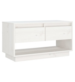 Meuble TV Blanc 74x34x40 cm Bois de pin massif