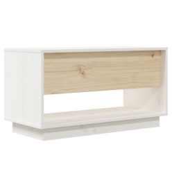 Meuble TV Blanc 74x34x40 cm Bois de pin massif