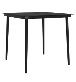 Ensemble de salle à manger de jardin et coussins 3pcs Gris/noir