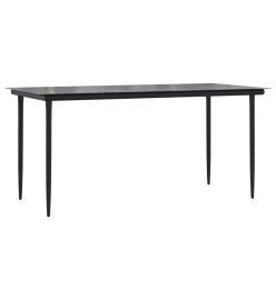 Mobilier à dîner de jardin et coussins 7 pcs Noir et gris Rotin