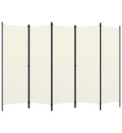Cloison de séparation 5 panneaux Blanc crème 250x180 cm