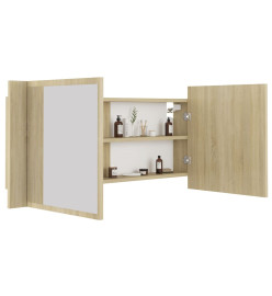 Armoire à miroir à LED de bain Chêne sonoma 100x12x45 Acrylique