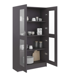 Armoire à vitrine Gris 82,5x30,5x150 cm Aggloméré